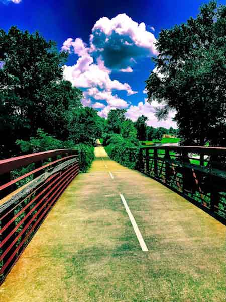 Stock Photo taken on Bridge Along Silver Comet Trail - Bike Trail Stock Photo