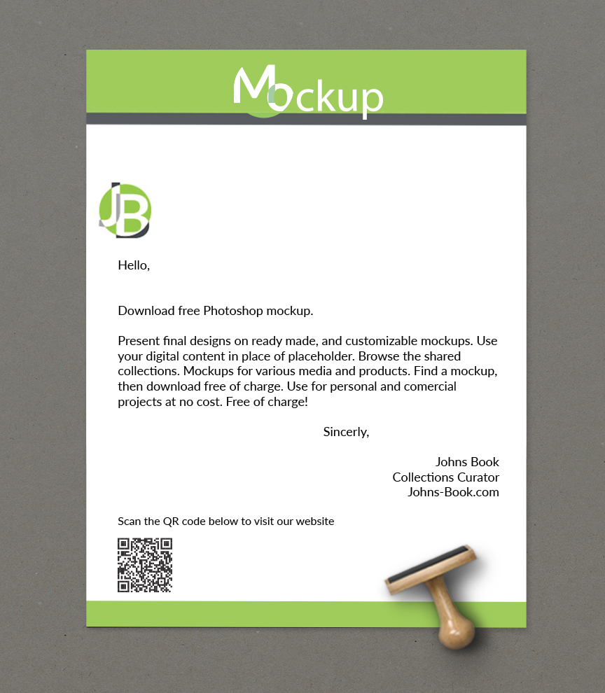 Free Letter and paper Photoshop Stationary Mockup Template Download. Zero Cost Photoshop Mockup Digital Download